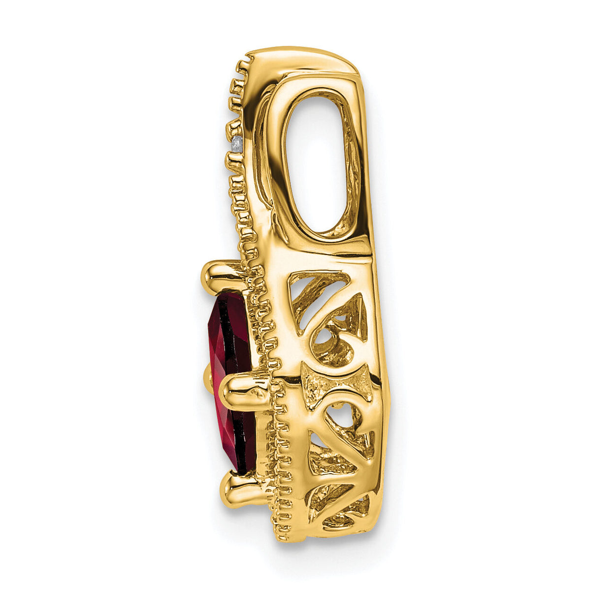 14k Garnet and Diamond Pendant-PM7034-GA-001-YA