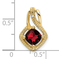 14k Garnet and Diamond Pendant-PM7034-GA-001-YA