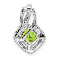 14k White Gold Peridot and Diamond Pendant-PM7034-PE-001-WA
