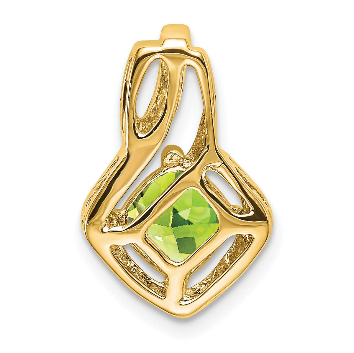 14k Peridot and Diamond Pendant-PM7034-PE-001-YA