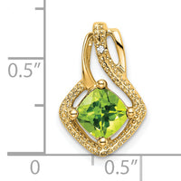 14k Peridot and Diamond Pendant-PM7034-PE-001-YA