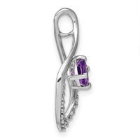 14k White Gold Amethyst and Diamond Pendant-PM7035-AM-003-WA