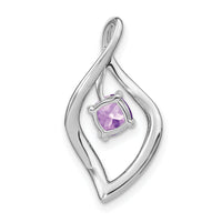 14k White Gold Amethyst and Diamond Pendant-PM7035-AM-003-WA