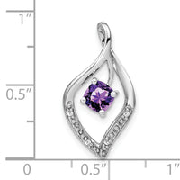 14k White Gold Amethyst and Diamond Pendant-PM7035-AM-003-WA