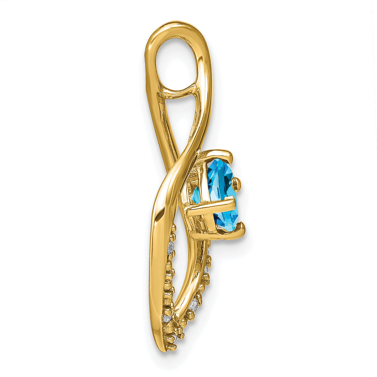 14k Blue Topaz and Diamond Pendant-PM7035-BT-003-YA
