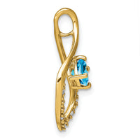 14k Blue Topaz and Diamond Pendant-PM7035-BT-003-YA