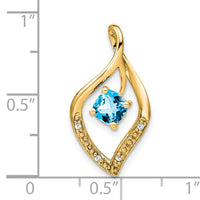 14k Blue Topaz and Diamond Pendant-PM7035-BT-003-YA