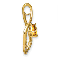 14k Citrine and Diamond Pendant-PM7035-CI-003-YA