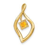 14k Citrine and Diamond Pendant-PM7035-CI-003-YA