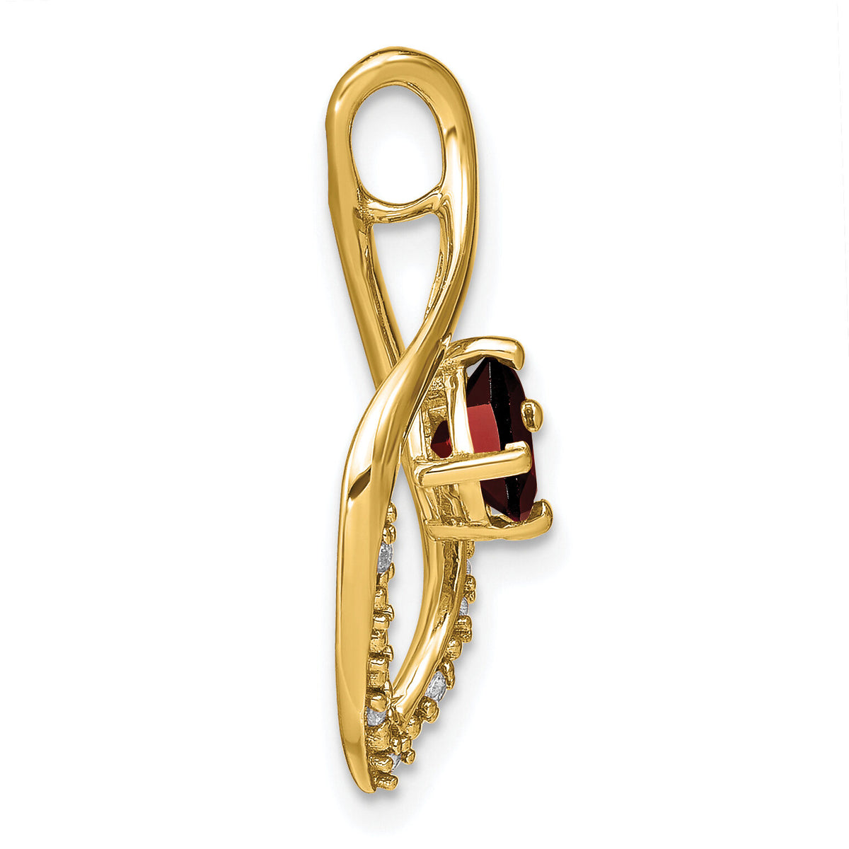 14k Garnet and Diamond Pendant-PM7035-GA-003-YA
