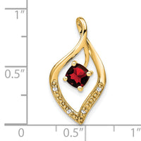 14k Garnet and Diamond Pendant-PM7035-GA-003-YA