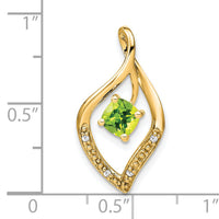 14k Peridot and Diamond Pendant-PM7035-PE-003-YA