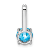 14k White Gold Round Blue Topaz and Diamond Pendant-PM7036-BT-013-WA