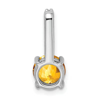 14k White Gold Round Citrine and Diamond Pendant-PM7036-CI-013-WA