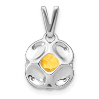 14k White Gold Cushion Citrine and Diamond Pendant-PM7037-CI-002-WA