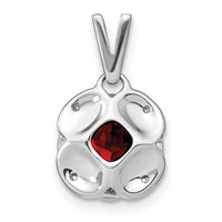 14k White Gold Cushion Garnet and Diamond Pendant-PM7037-GA-002-WA