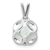 14k White Gold Cushion Created Opal and Diamond Pendant-PM7037-OP-002-WA