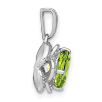 14k White Gold Cushion Peridot and Diamond Pendant-PM7037-PE-002-WA