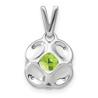 14k White Gold Cushion Peridot and Diamond Pendant-PM7037-PE-002-WA