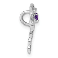 14k White Gold Amethyst and Diamond Dragonfly Chain Slide-PM7039-AM-002-WA