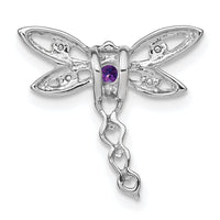 14k White Gold Amethyst and Diamond Dragonfly Chain Slide-PM7039-AM-002-WA