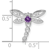 14k White Gold Amethyst and Diamond Dragonfly Chain Slide-PM7039-AM-002-WA
