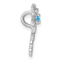 14k White Gold Blue Topaz and Diamond Dragonfly Chain Slide-PM7039-BT-002-WA