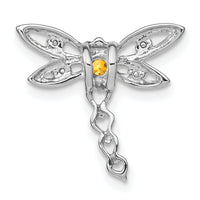 14k White Gold Citrine and Diamond Dragonfly Chain Slide-PM7039-CI-002-WA