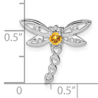 14k White Gold Citrine and Diamond Dragonfly Chain Slide-PM7039-CI-002-WA