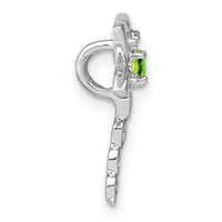 14k White Gold Peridot and Diamond Dragonfly Chain Slide-PM7039-PE-002-WA