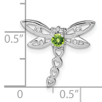 14k White Gold Peridot and Diamond Dragonfly Chain Slide-PM7039-PE-002-WA