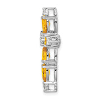 14k White Gold Citrine and Diamond Cross Chain Slide-PM7040-CI-020-WA