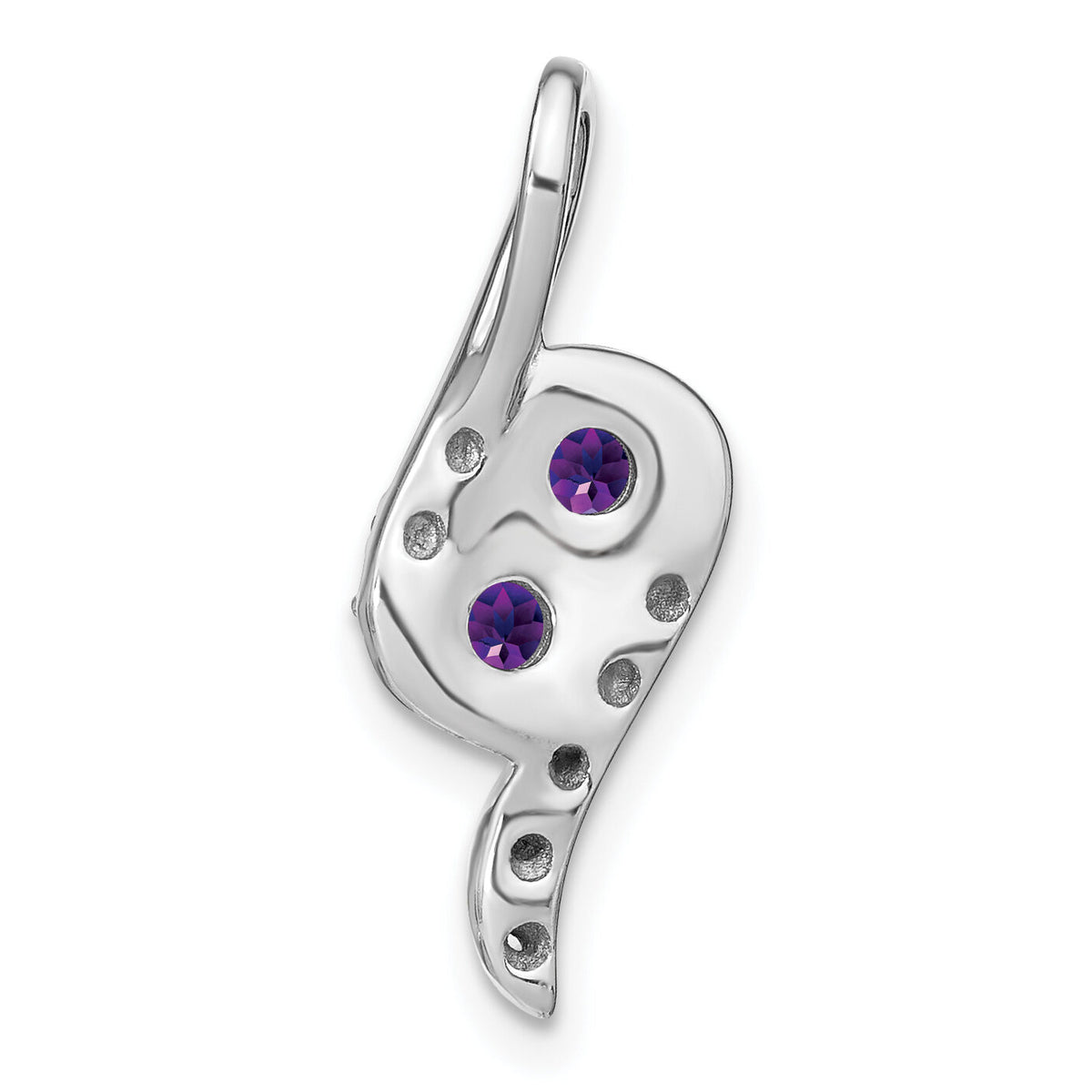 14k White Gold Amethyst and Diamond Chain Slide-PM7041-AM-005-WA