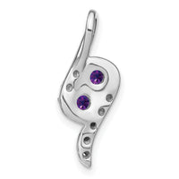 14k White Gold Amethyst and Diamond Chain Slide-PM7041-AM-005-WA