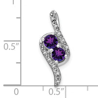 14k White Gold Amethyst and Diamond Chain Slide-PM7041-AM-005-WA