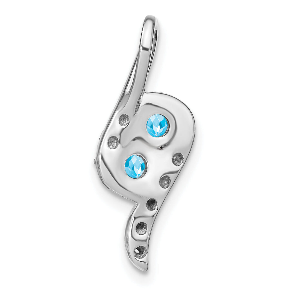 14k White Gold Blue Topaz and Diamond Chain Slide-PM7041-BT-005-WA