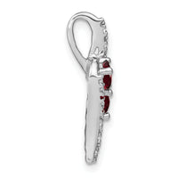 14k White Gold Garnet and Diamond Chain Slide-PM7041-GA-005-WA