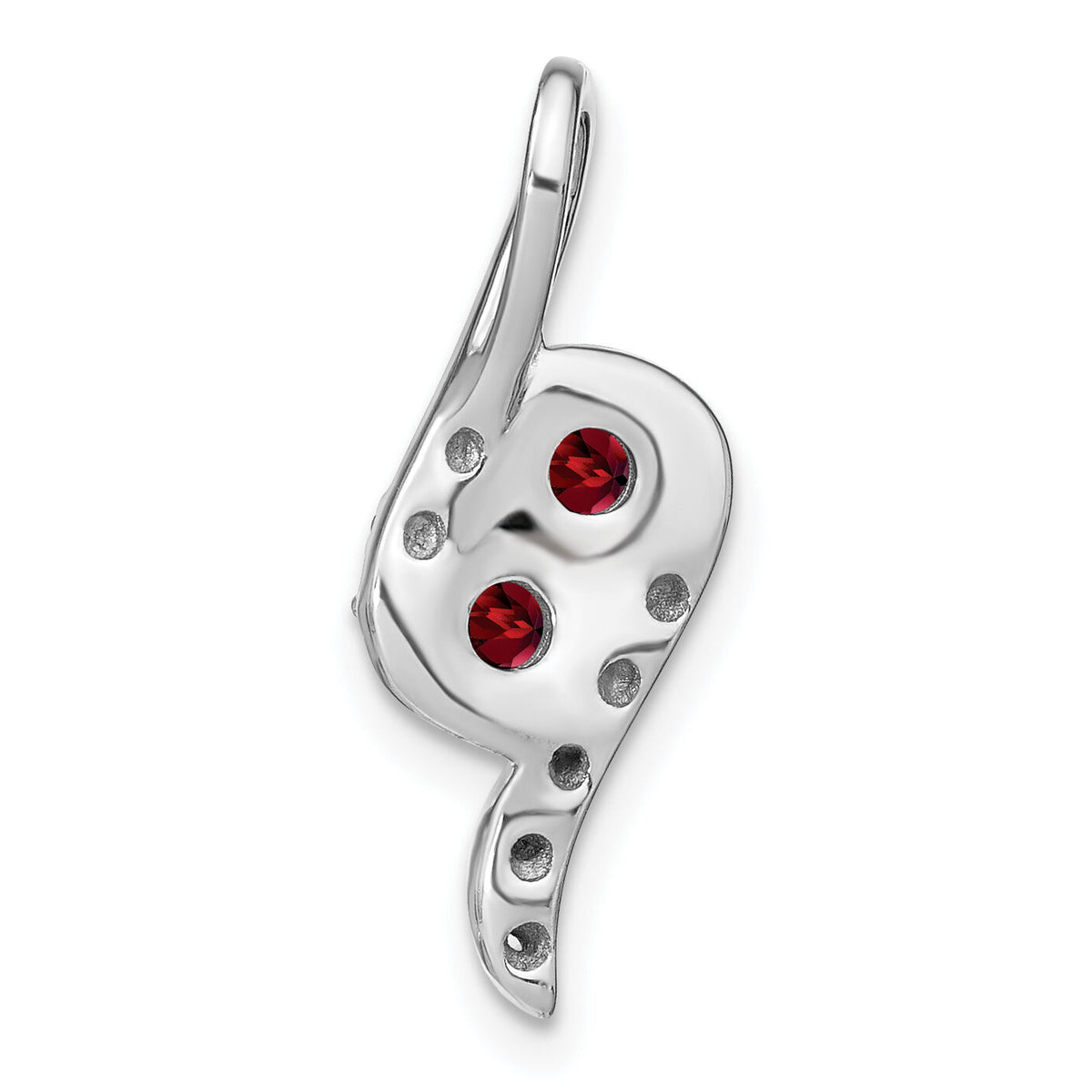 14k White Gold Garnet and Diamond Chain Slide-PM7041-GA-005-WA