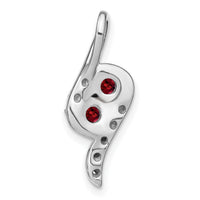 14k White Gold Garnet and Diamond Chain Slide-PM7041-GA-005-WA