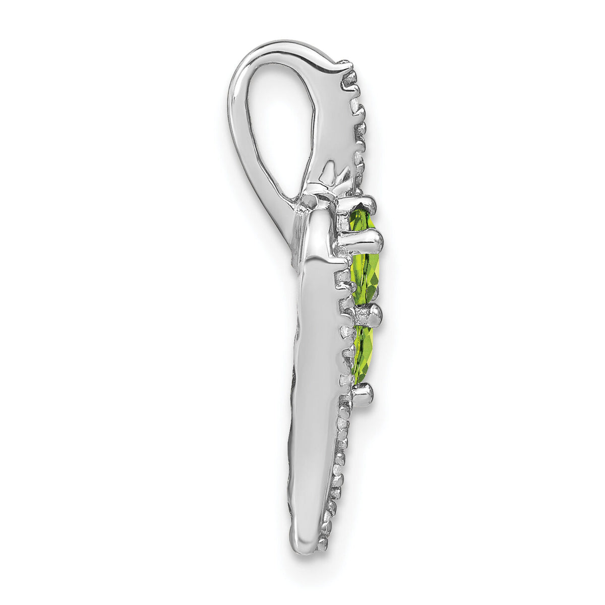 14k White Gold Peridot and Diamond Chain Slide-PM7041-PE-005-WA