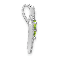 14k White Gold Peridot and Diamond Chain Slide-PM7041-PE-005-WA