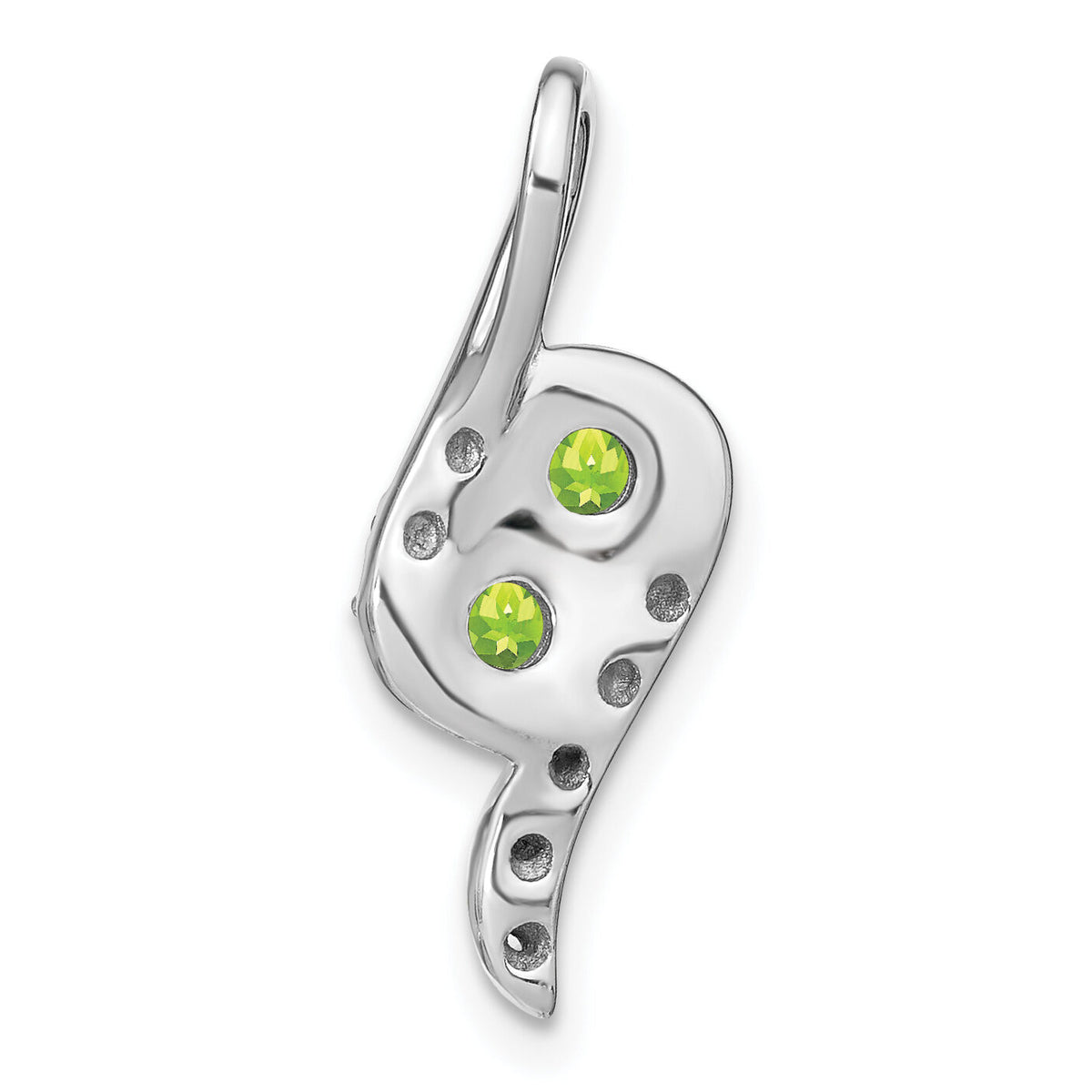 14k White Gold Peridot and Diamond Chain Slide-PM7041-PE-005-WA