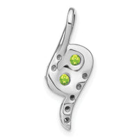 14k White Gold Peridot and Diamond Chain Slide-PM7041-PE-005-WA
