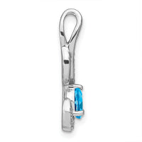 14k White Gold Blue Topaz and Diamond Swirl Pendant-PM7042-BT-010-WA