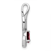 14k White Gold Garnet and Diamond Swirl Pendant-PM7042-GA-010-WA