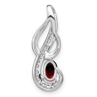 14k White Gold Garnet and Diamond Swirl Pendant-PM7042-GA-010-WA