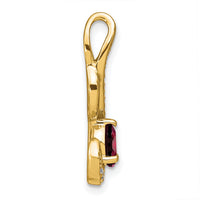 14k Garnet and Diamond Swirl Pendant-PM7042-GA-010-YA
