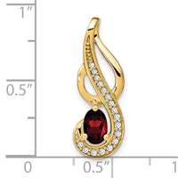 14k Garnet and Diamond Swirl Pendant-PM7042-GA-010-YA