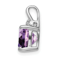 14k White Gold Cushion Amethyst and Diamond Pendant-PM7043-AM-002-WA
