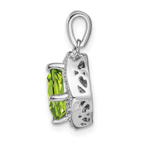 14k White Gold Cushion Peridot and Diamond Pendant-PM7045-PE-004-WA